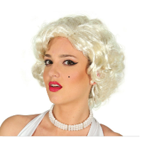 Verkleedpruik voor dames   kort blond   sexy filmster Marilyn   jaren 50