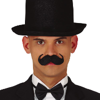 Zelfklevende plaksnor Engelsman   carnaval/verkleed accessoires   zwart
