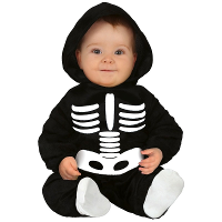 Zwart/wit skelet verkleedpak voor baby/peuter   Halloween outfits voor jongens/meisjes