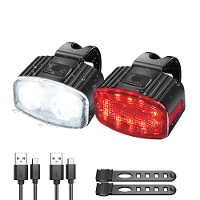 Fiets USB Oplaadbare Achterlicht Voorlicht Set, Fiets Achterlicht LED Achterlicht Voor Fiets Voor  en Achter Fietsverlic