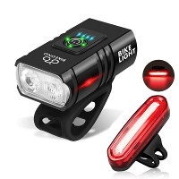 Fietslichtenset 1000LM Heldere fietslamp voorzijde met slim achterlicht, USB oplaadbare MTB mountainbike koplamp zaklamp