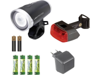 Sigma Fietsverlichtingsset Lightster, Cuberider ll LED werkt op een accu, werkt op batterijen Zwart/zilver