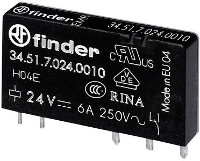 Finder 34.51.7.005.0010 Printrelais 5 V/DC 6 A 1x wisselcontact 1 stuk(s)