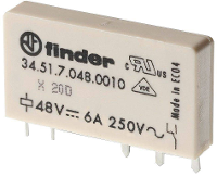 Finder 34.51.7.024.0010 Printrelais 24 V/DC 6 A 1x wisselcontact 1 stuk(s)