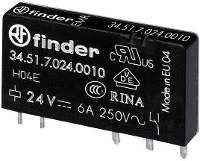Finder 34.51.7.024.0310 Printrelais 24 V/DC 6 A 1x NO 1 stuk(s)