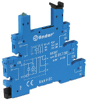 Finder 93.01.0.024 Relaissocket Met houderbeugel, Met LED, Met EMC ontstoringsschakeling Geschikt voor serie: Finder serie 34 Finder 34.51.7.024.0010, Finder