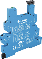 Finder 93.60.7.024 Relaissocket Met houderbeugel, Met LED, Met EMC ontstoringsschakeling Geschikt voor serie: Finder serie 34 Finder 34.51, Finder 34.81 1