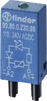 Finder Steekmodule Met LED, Met varisator 99.80.0.230.98 Lichtkleur (naam): Groen Geschikt voor model: Finder 84.84.2, Finder 94.54.1, Finder 94.82.3, Finder