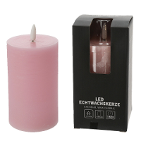 Firenze Home LED kaars   lichtroze  D7,5 x H12,5 cm   timer