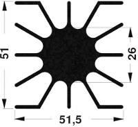 Fischer Elektronik 10020386 SK 46 37,5 SA LED koellichaam 1.85 K/W (l x b x h) 51.5 X 51 x 37.5 Mm