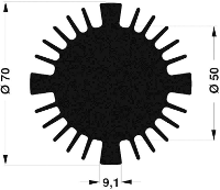 Fischer Elektronik 10021463 SK 570 25 SA LED koellichaam 1.77 K/W (Ø x h) 70 mm x 25 mm