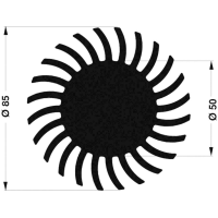 Fischer Elektronik 10021493 SK 572 10 SA LED koellichaam 2.3 K/W (Ø x h) 85 mm x 10 mm