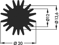 Fischer Elektronik 10021669 SK 585 20 SA LED koellichaam 5.8 K/W (Ø x h) 20 mm x 20 mm