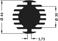 Fischer Elektronik 10021845 SK 598 10 SA LED koellichaam 4.5 K/W (Ø x h) 46 mm x 10 mm