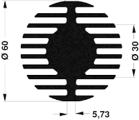 Fischer Elektronik 10104067 SK 578 15 ME LED koellichaam 2.61 K/W (Ø x h) 60 mm x 15 mm