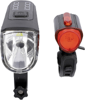 FISCHER FAHRRAD TWIN 60/30/15 Fietsverlichtingsset LED Zwart