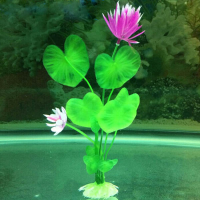 Fish Tank Decoration Artificial Lotus Grass Plastic Plant