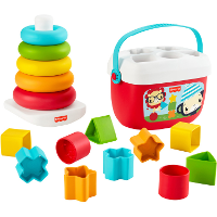 Fisher Price Baby's Eerste Blokken en Kleurenringpiramide motorisch speelgoed