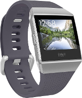 Fitbit Ionic Classic Blue Gray Small Reserve Armband Maat: S Blauw Grijs, Zilver