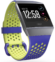 FitBit Ionic Sport Blue Yellow Large Reserve armband Maat: L Kobalt blauw, Lime