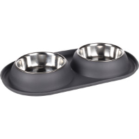 Eet  en drinkpot Duo Dinner Grafa donkergrijs voor hond en kat 2 x 220 ml