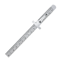 Flexibele 6 Inch 15 cm RVS Pocket Liniaal met metrische en imperiale schaal Afneembare clip Conversietabel Duidelijke af