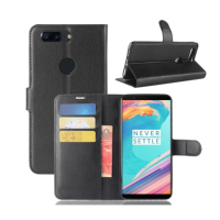 Flip Litchi Pattern Pu Leather Wallet Card Slot Stand Cover Case For Oneplus 5t
