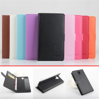 Flip Pu Leather Card Wallet Protective Stand Case For Homtom Ht7