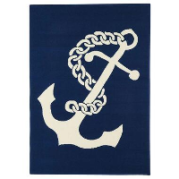 Floorita binnen/buitenvloerkleed Anker   marine   160x230 cm   Leen Bakker
