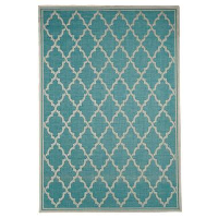 Floorita binnen/buitenvloerkleed Intreccio   turquoise   200x290 cm   Leen Bakker