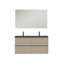 Tiger badkamermeubel Loft   naturel eik/zwart   120 cm   Leen Bakker