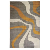Floorita vloerkleed Swirl   grijs/geel   140x200 cm   Leen Bakker