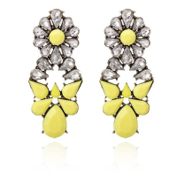 Flower Waterdrop Earrings Rhinestone Ear Stud For Women