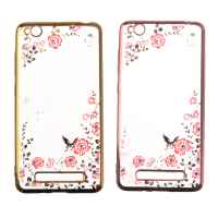 Flowers Pattern Plating Rhinestones Case For Xiaomi Redmi 4a/redmi 4a Global Edition