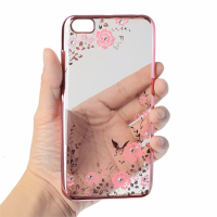 Flowers Rhinestones Pattern Soft Tpu Plating Bumper Case For Xiaomi Mi 5s Mi5s