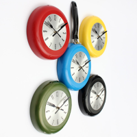 Flying Pan Wall Clock Kitchen Home Quartz Hanging Design