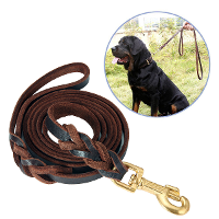 Focuspet Lederen Hondenriem 6 ft Lederen Hondentrainingslijn Huisdier Gevlochten Hondenriem voor Grote Medium Leads Touw
