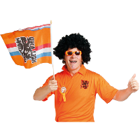 1X stuks Oranje zwaaivlag Holland met leeuw
