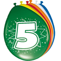 8X stuks Ballonnen versiering 5 jaar