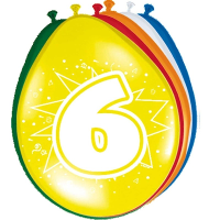 8X stuks Ballonnen versiering 6 jaar