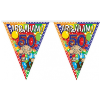 Abraham 50 jaar vlaggenlijn   10 meter   plastic