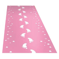 Babyshower/kraamfeest loper   roze   papier   2,5 meter   geboorte jongen