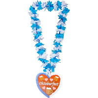 Bloemenkrans ketting voor Oktoberfest   blauw/wit   verkleed accessoires   Feestartikelen