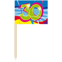 Folat Cocktail prikkers 30 jaar verjaardag   50x   feestartikelen   tafel feestartikelen