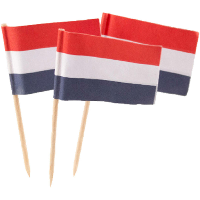 Cocktailprikkers/prikkertjes   vlag Nederland   50x stuks   13 cm   Holland supporters