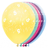 Feestartikelen helium ballonnen 5 jaar 5 stuks