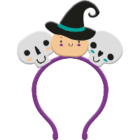 Halloween thema verkleed diadeem heks   one size   paars/zwart   kinderen