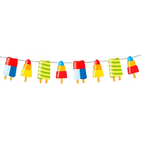 IJsjes zomer thema feest slingers   10 meter   IJslollies   feestartikelen hawaii party/tuinfeest
