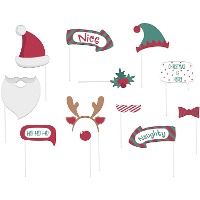 Kerst foto prop set   12 delig   Christmas party   photo booth
