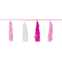 Kwast tassel feestslingers roze   3 meter   Meisjes geboren feestartikelen versieringen